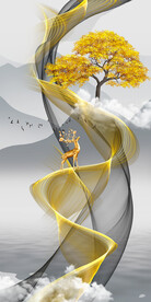 瓷晶画 线条抽象画