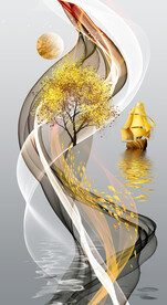 瓷晶画 线条抽象画