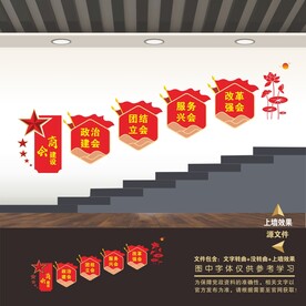 工商联局商会宗旨楼梯楼道文化墙