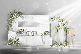 白绿色婚礼签到区