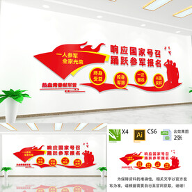 参军光荣文化墙