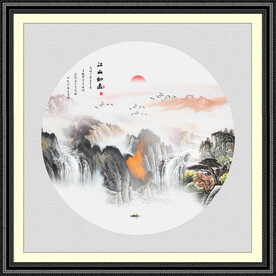 圆形山水画