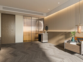 现代轻奢卧室场景空景