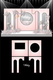 粉色婚礼现场KT板