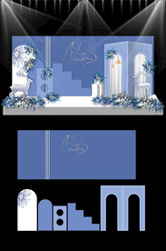 蓝色婚礼现场KT板