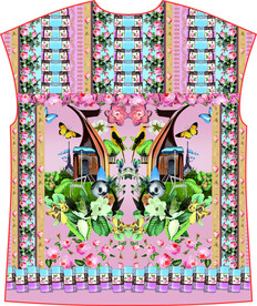 大牌  方巾  前幅  定位花