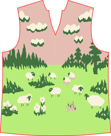 大牌  方巾  前幅  定位花