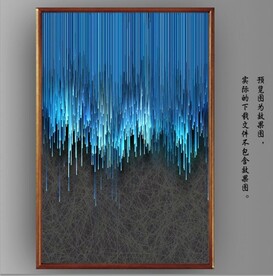 光影宝石蓝抽象山水装饰画