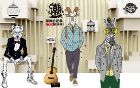 潮男店背景墙图片