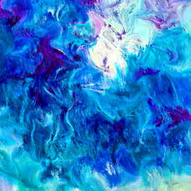  蓝色调创意油画