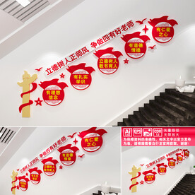 四有好老师楼道文化墙