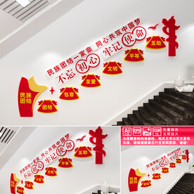 民族团结楼道文化墙