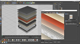 床垫C4D分层模型