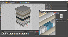 床垫C4D分层模型