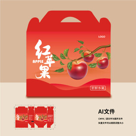 红苹果水果包装礼盒