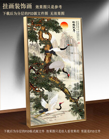 松鹤玄关晶瓷画