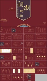 国潮鎏金风年终工作总结PPT