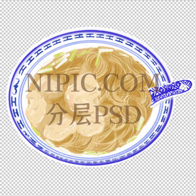 广州云吞面插画