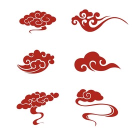 矢量中国风古典祥云中式云纹花纹