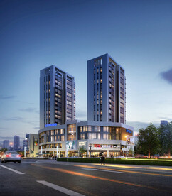 商住楼夜景效果图