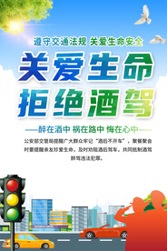 拒绝酒驾交通安全海报
