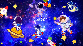 卡通星空宇航员