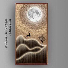 光影抽象麋鹿风景装饰画