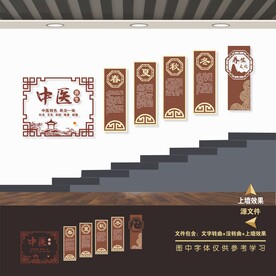中医四季养生楼梯楼道文化墙