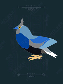 爱情鸟纹身抽象几何装饰