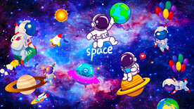 儿童星空宇航员背景墙