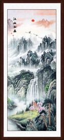竖幅山水画
