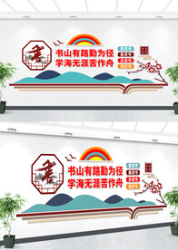 阅览室读书文化墙设计