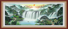 聚宝盆山水画