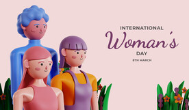 三八节3D人物C4D立体人物