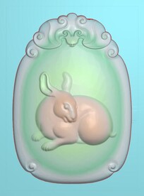 生肖兔精雕图