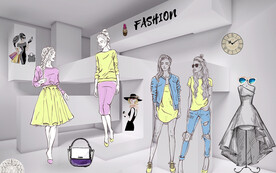 时尚女装服装店背景墙