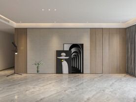 现代极简客厅背景墙