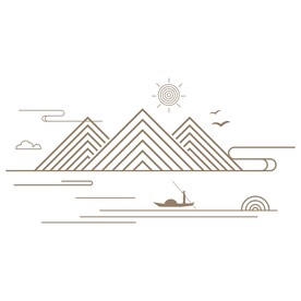 矢量中国风创意古典山纹云纹水纹