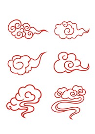 矢量中国风古典祥云中式云纹花纹