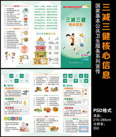 三减三健核心信息三折页