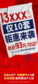 地产大字报钜惠特价微信红色
