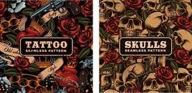 骷髅头 满印 玫瑰花  潮酷 