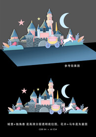 唯美童话城堡舞台美陈背景