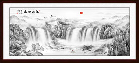 客厅山水画 水墨画