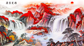 聚宝盆山水画