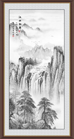 竖幅山水画
