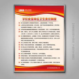 学校食堂岗位卫生责任制度易拉宝