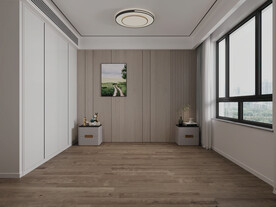 现代卧室背景墙场景