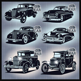 矢量手绘经典怀旧机车