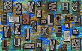 英文字母复古怀旧餐厅背景墙